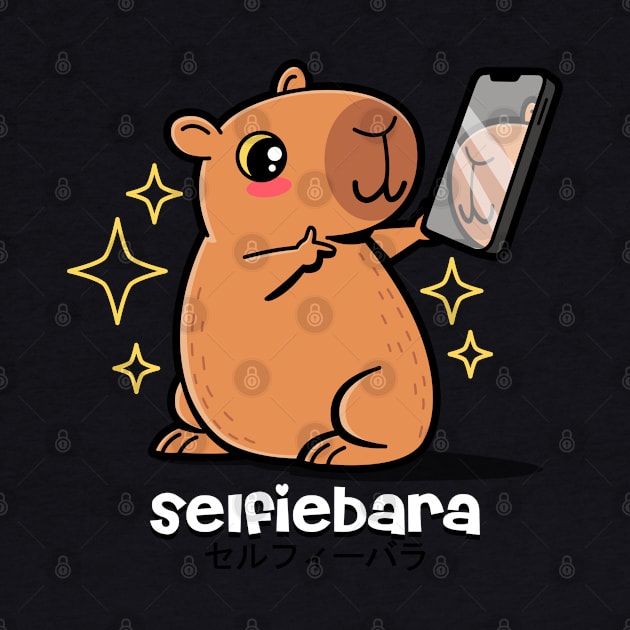 Funny Cute Kawaii Original Capybara Selfie Cartoon by BoggsNicolas